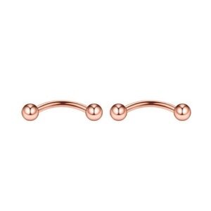 Stainless Steel Rose Gold Curved Barbell Jewelry with Balls